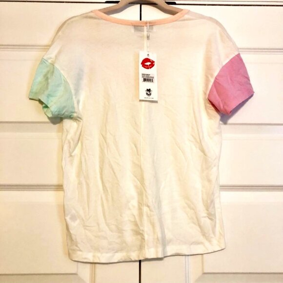 NWT WILDFOX Paradise Colorblock V-Neck T-Shirt Short Sleeve S & M - Picture 5 of 7